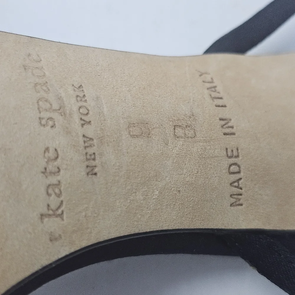 Kate Spade New York Black Satin Strappy Evening Sandals 4in Heel Womens 9B